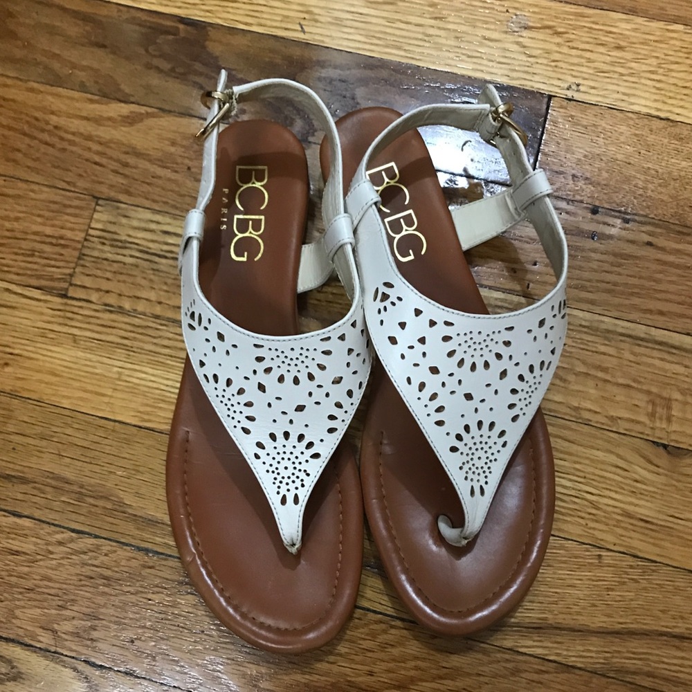 📦Donated! BCBG White Sandals